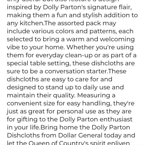 Dolly Parton Paisley and Checkered Kitchen Towel & Dish Cloth Set- Blue - Picture 7 of 10